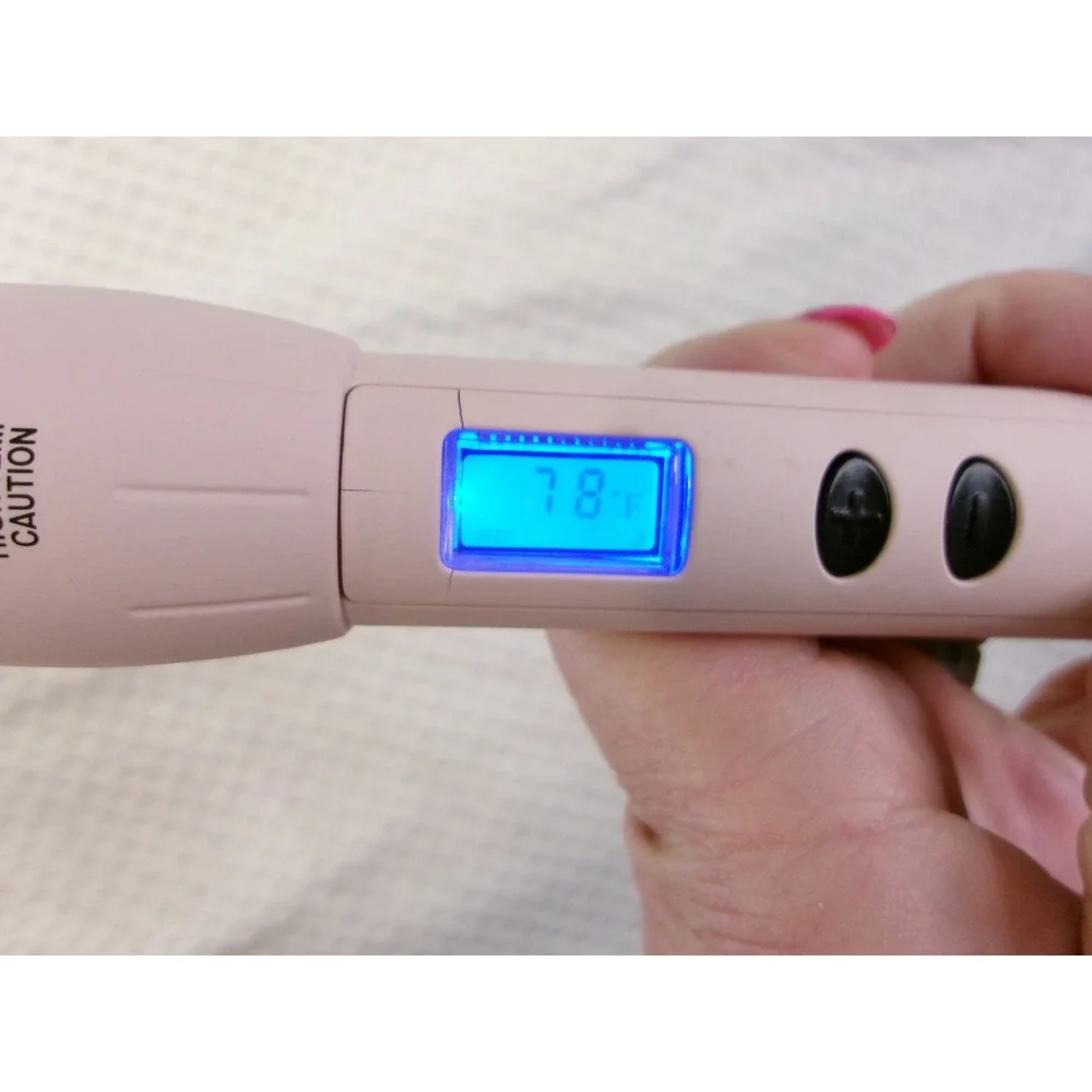 L'ange Ondulé Rose Gold Titanium Curling Wand 32mm Blush Pink‎ HT212